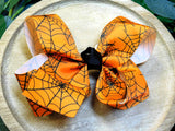 Orange Spider Web 6 Inch Hair Bow
